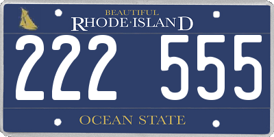 RI license plate 222555