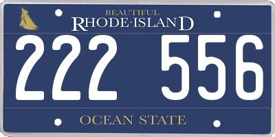 RI license plate 222556