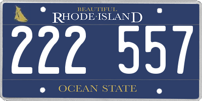 RI license plate 222557