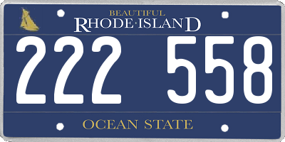 RI license plate 222558