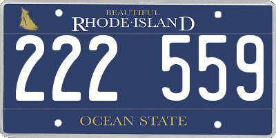 RI license plate 222559