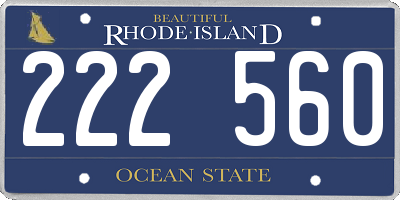 RI license plate 222560