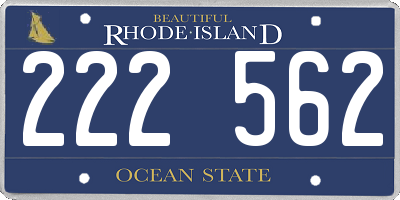 RI license plate 222562