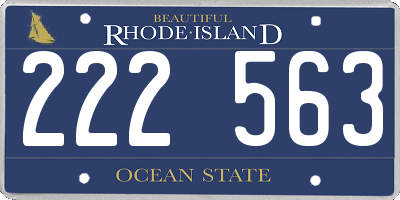 RI license plate 222563