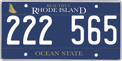 RI license plate 222565