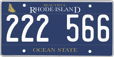 RI license plate 222566