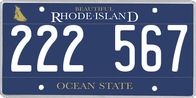 RI license plate 222567