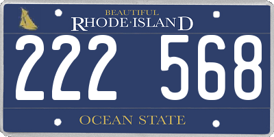RI license plate 222568