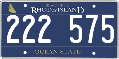 RI license plate 222575