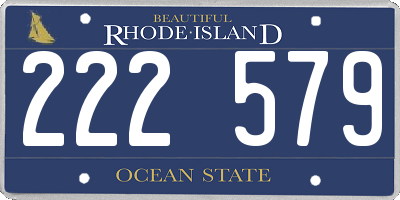 RI license plate 222579