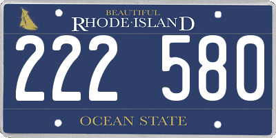 RI license plate 222580