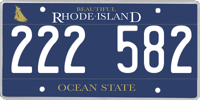 RI license plate 222582
