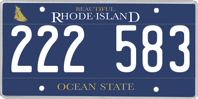 RI license plate 222583
