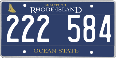 RI license plate 222584