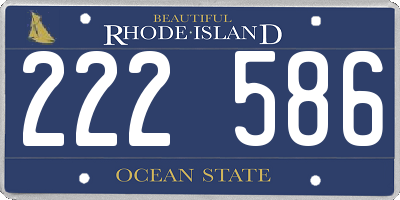 RI license plate 222586