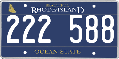 RI license plate 222588