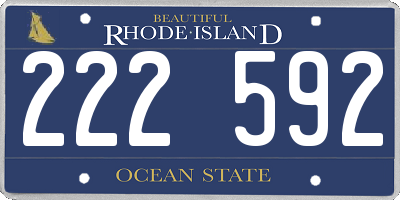 RI license plate 222592