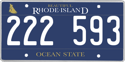 RI license plate 222593