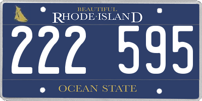 RI license plate 222595