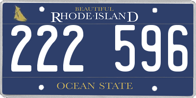 RI license plate 222596
