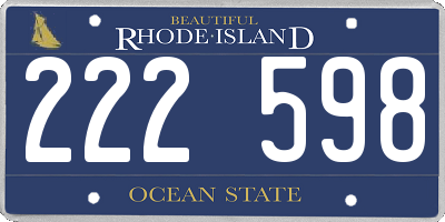 RI license plate 222598