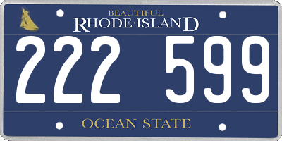 RI license plate 222599