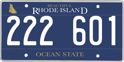 RI license plate 222601