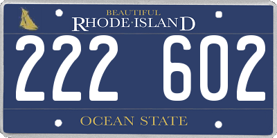 RI license plate 222602