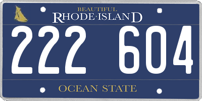 RI license plate 222604