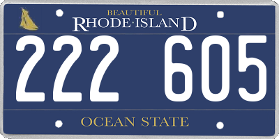 RI license plate 222605