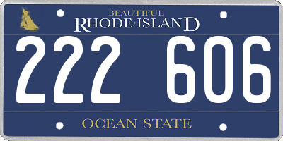 RI license plate 222606