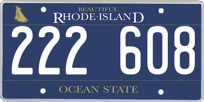 RI license plate 222608