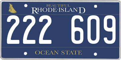 RI license plate 222609