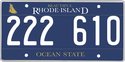 RI license plate 222610