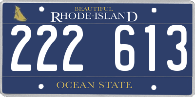 RI license plate 222613