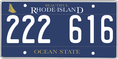 RI license plate 222616