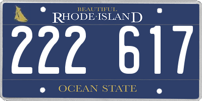 RI license plate 222617