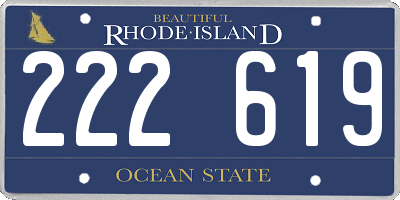 RI license plate 222619