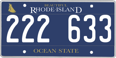 RI license plate 222633