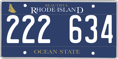 RI license plate 222634