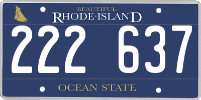 RI license plate 222637