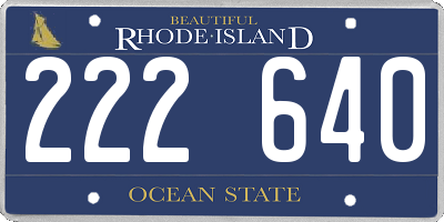 RI license plate 222640