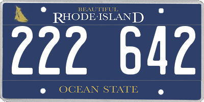 RI license plate 222642
