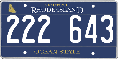 RI license plate 222643