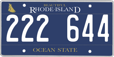 RI license plate 222644