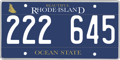 RI license plate 222645