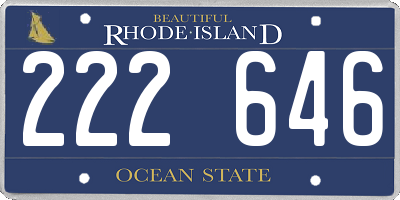 RI license plate 222646