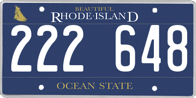 RI license plate 222648