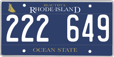 RI license plate 222649
