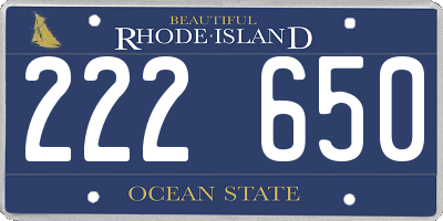 RI license plate 222650